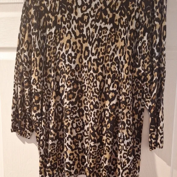Talbots Leopard Print Lightweight Sweater - Brown and Black - Picture 3 of 5